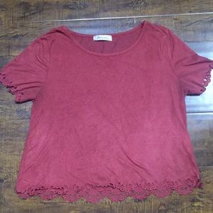 A plain light red shirt